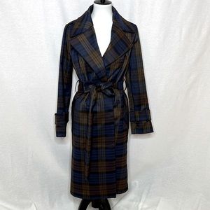Rachel Zoe Plaid Trench Coat size XSmall